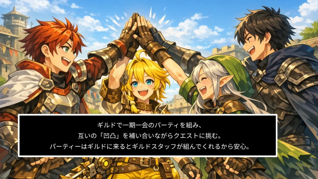 ギルドでパーティーを組む